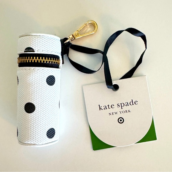 Kate Spade x Target Polka Dot Lipstick Bag Charm Keychain Pouch NWT - Picture 1 of 5